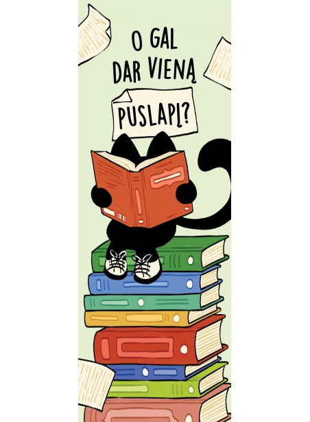 Skirtukas knygai „O gal dar vieną puslapį?“ Skirtukas knygai „O gal dar vieną puslapį?“
