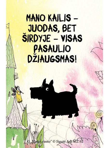 MZ92. Metalinis ženkliukas „Juodas šunelis“