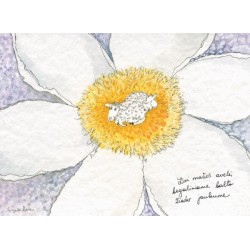 Dvi mažos avelės begaliniame balto žiedo jaukume