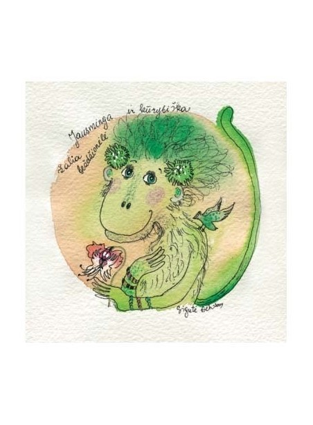 Jausminga ir kūrybiška žalia beždžionėlė