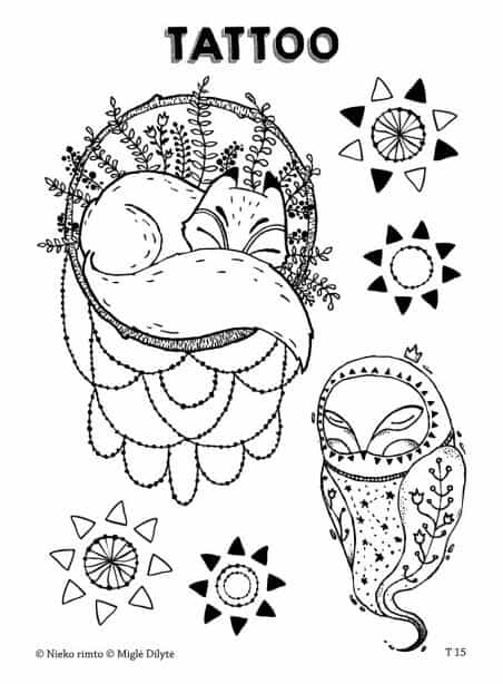T15. Laikinos tatuiruotės su Miglės Dilytės piešiniais T15. Laikinos tatuiruotės su Miglės Dilytės piešiniais
